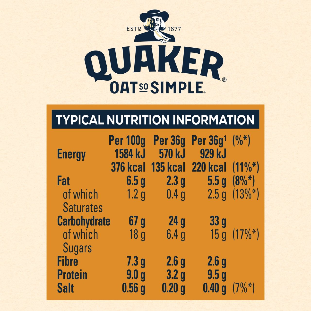 Quaker Oat So Simple Golden Syrup Porridge 36g x 10 per pack