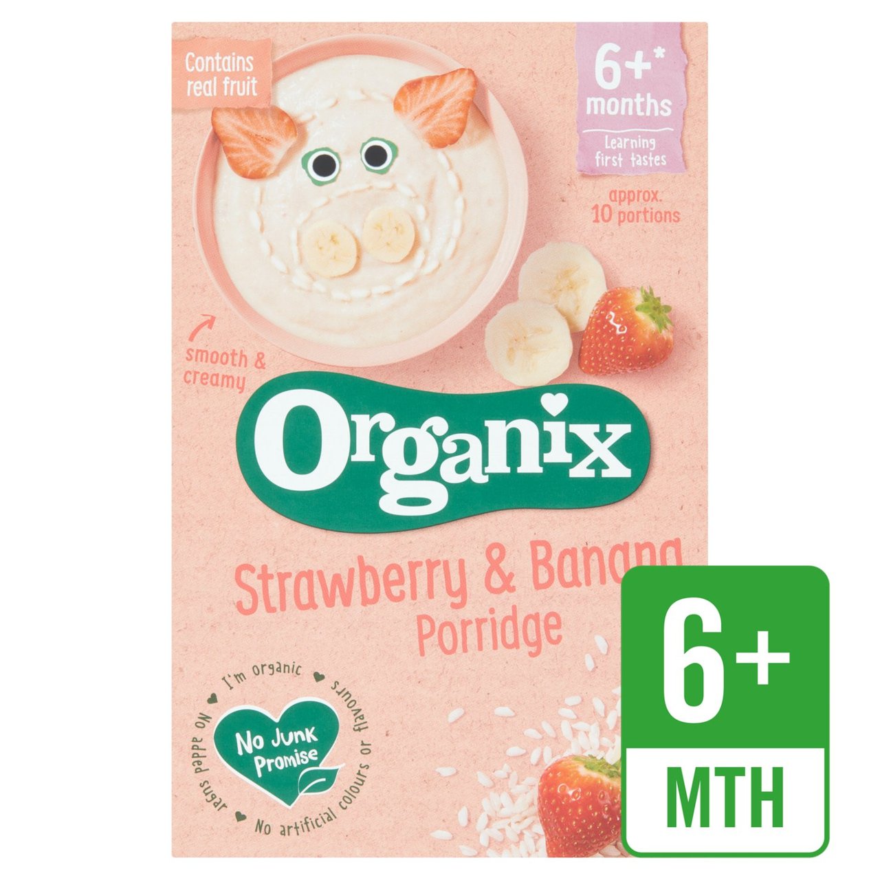 Organix Strawberry & Banana Organic Baby Porridge, 6 mths+ 120g