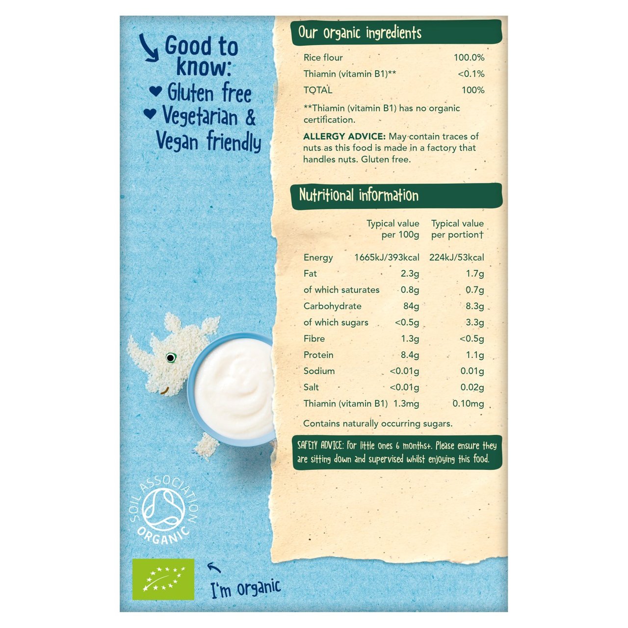 Organix Baby Rice Organic Cereal, 6 mths+ 100g