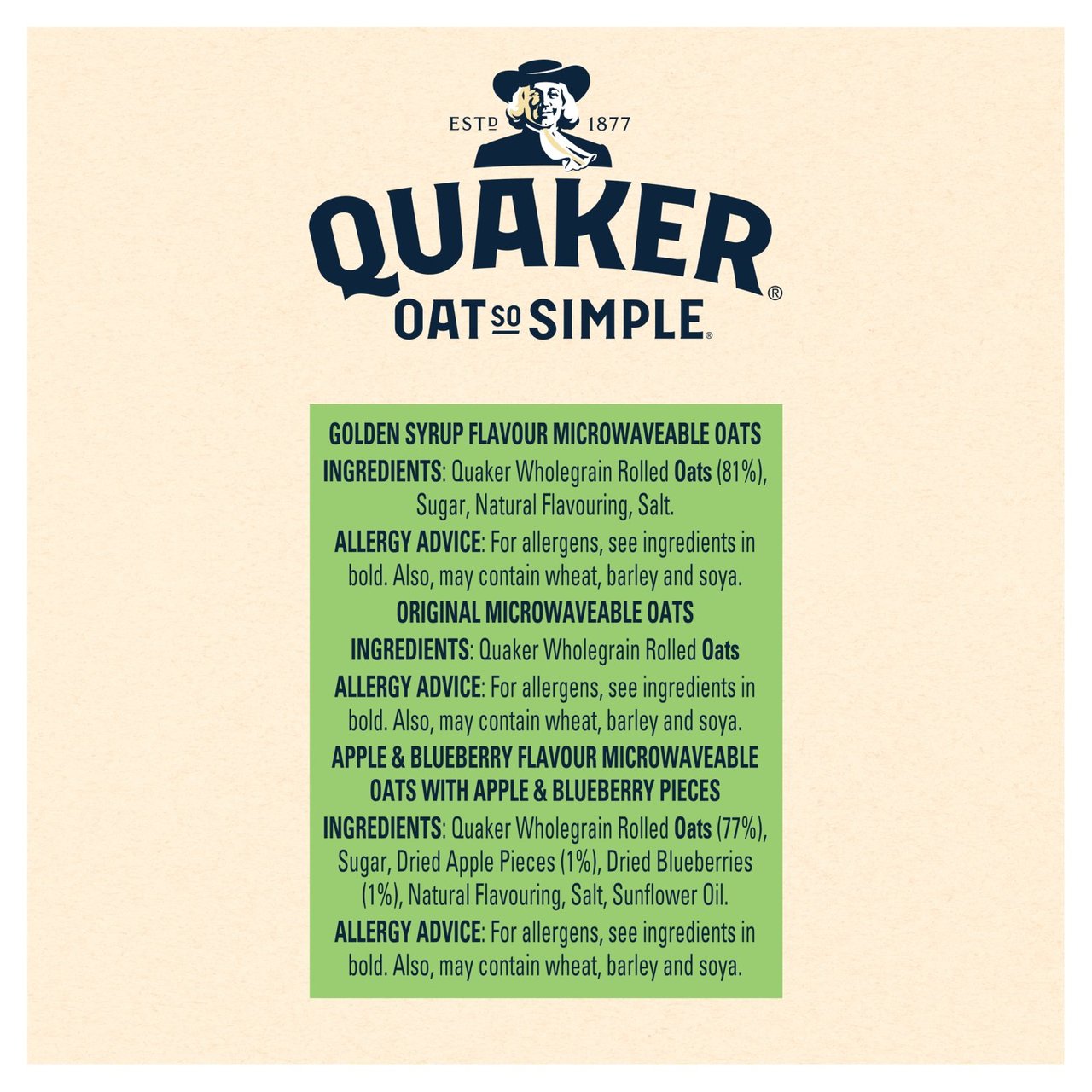 Quaker Oat So Simple Variety Pack Porridge 33g x 9 per pack