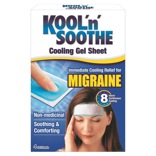 Kool 'n' Soothe Migraine Cooling Gel Sheet 4 per pack