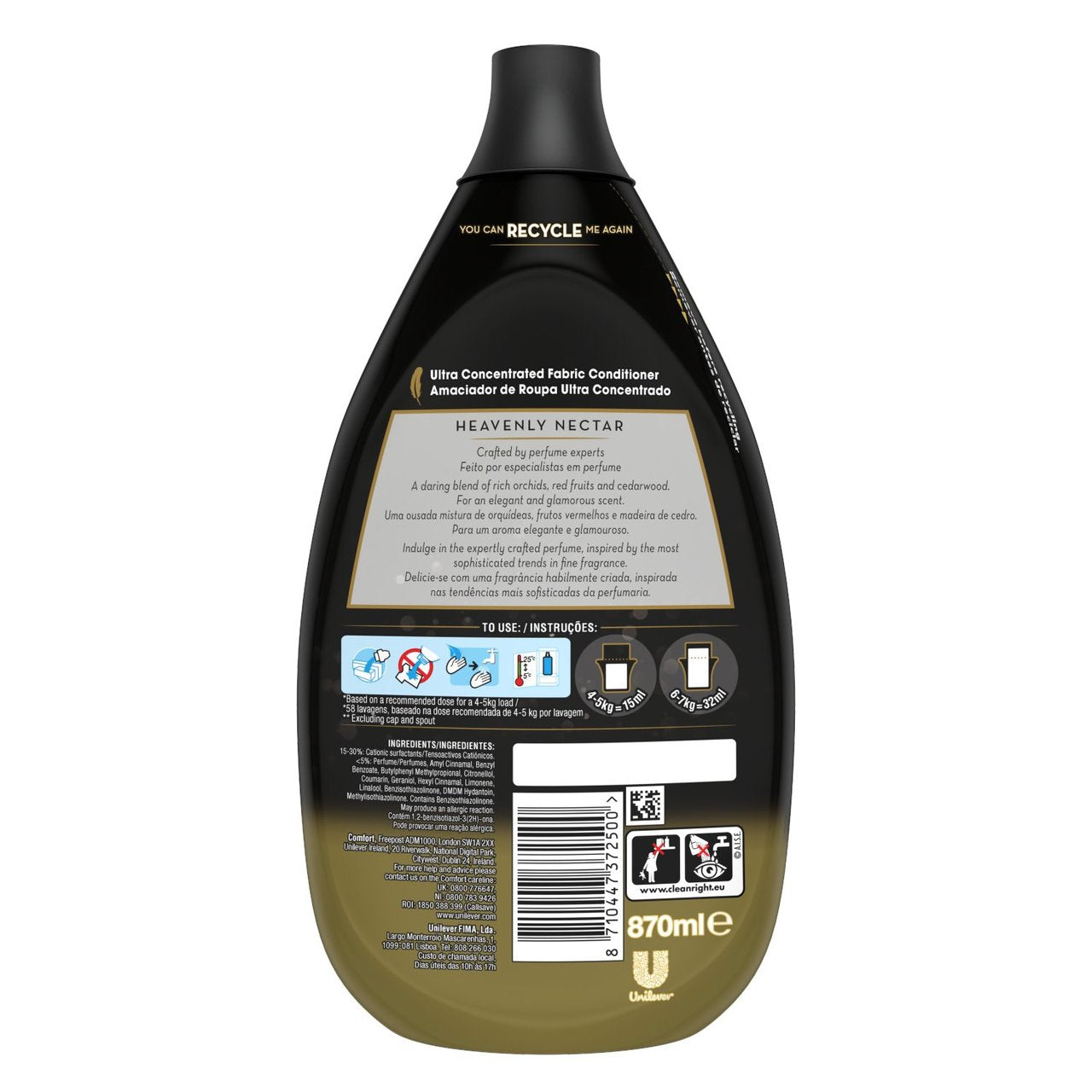 Comfort Ultra-Concentrated Fabric Conditioner Heavenly Nectar 58 Wash 870ml