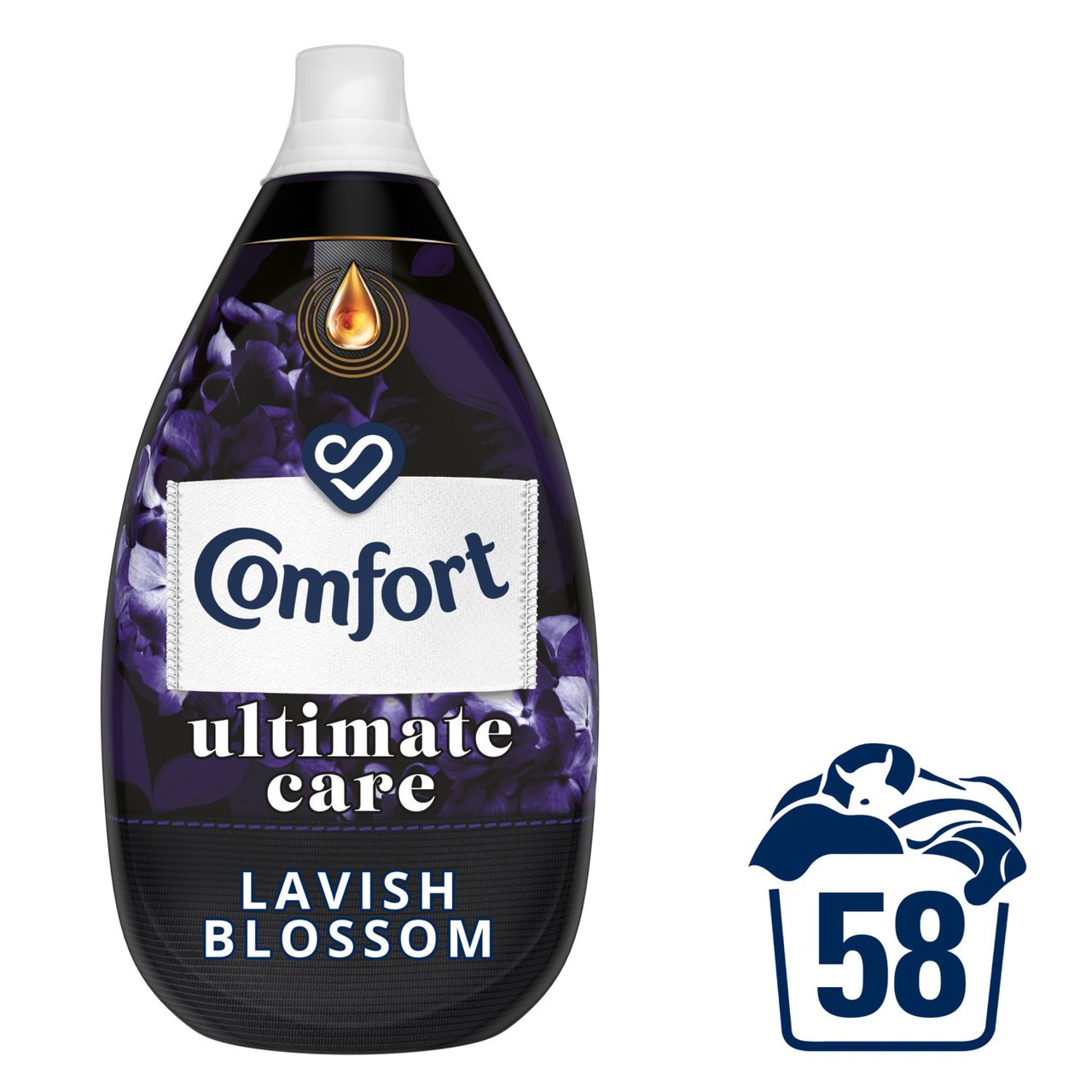 Comfort 58 Wash Perfume Deluxe Lavish Blossom Fabric Conditioner 870ml