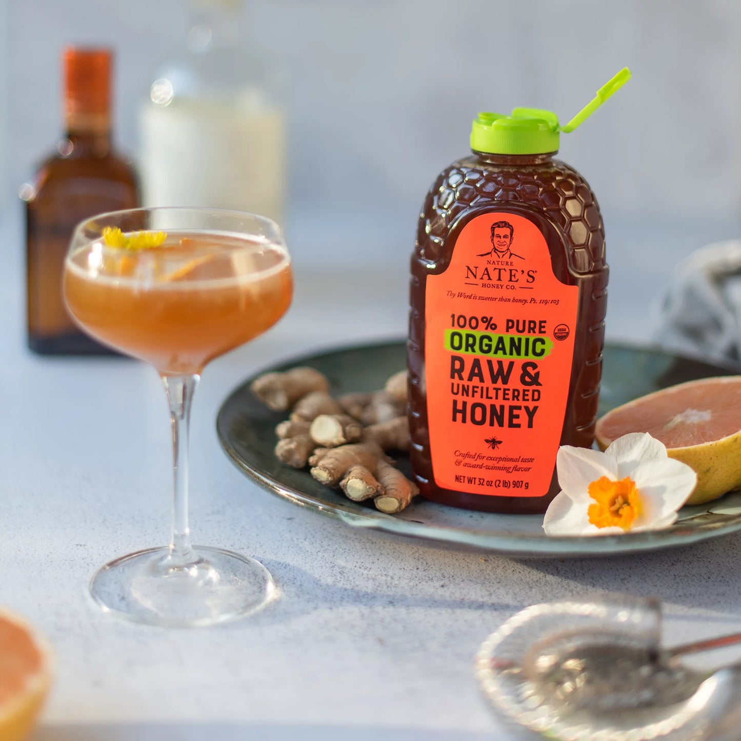 Nature Nate's Organic Honey: 100% Pure, Raw and Unfiltered Honey - 16 fl oz