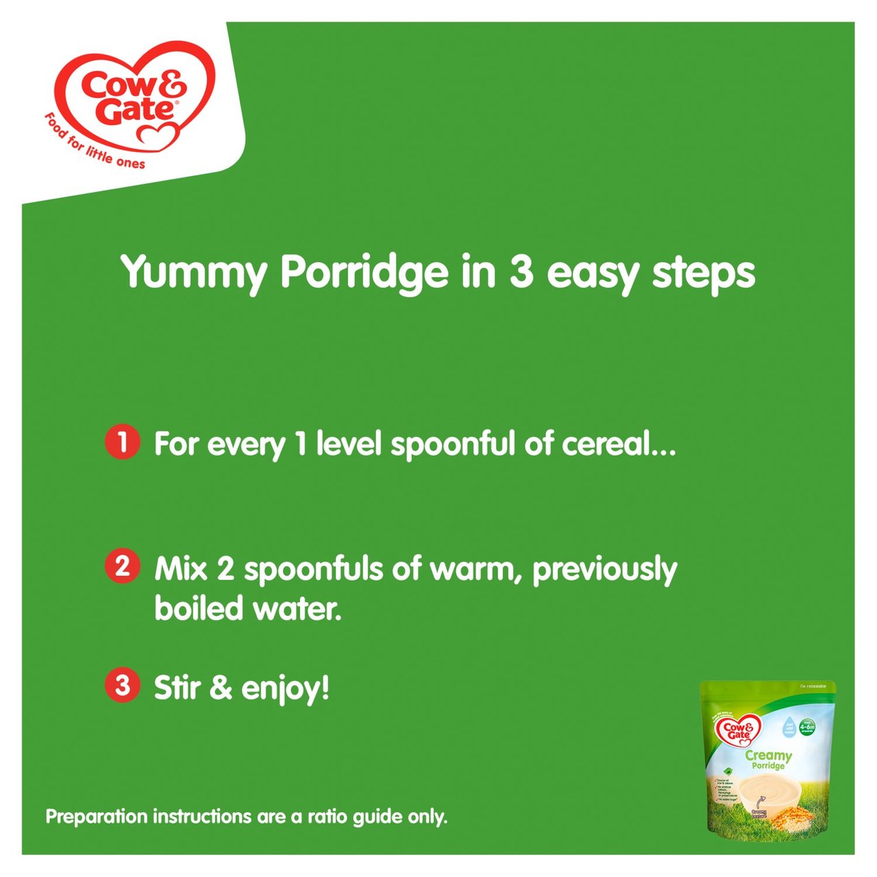 Cow & Gate Creamy Porridge, 4-6 mths+ 125g