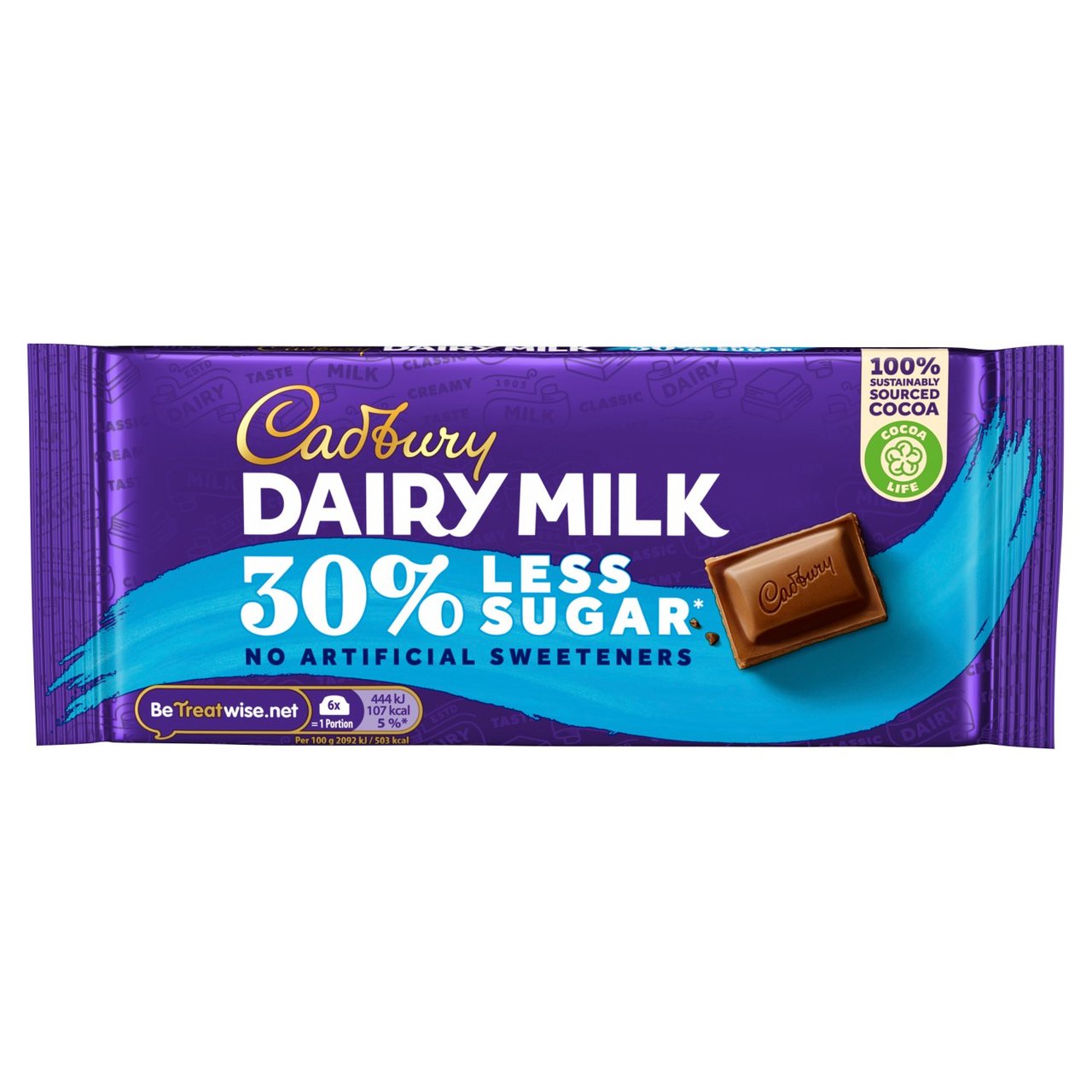 Cadbury Dairy Milk 30% Less Sugar Chocolate Bar 85g