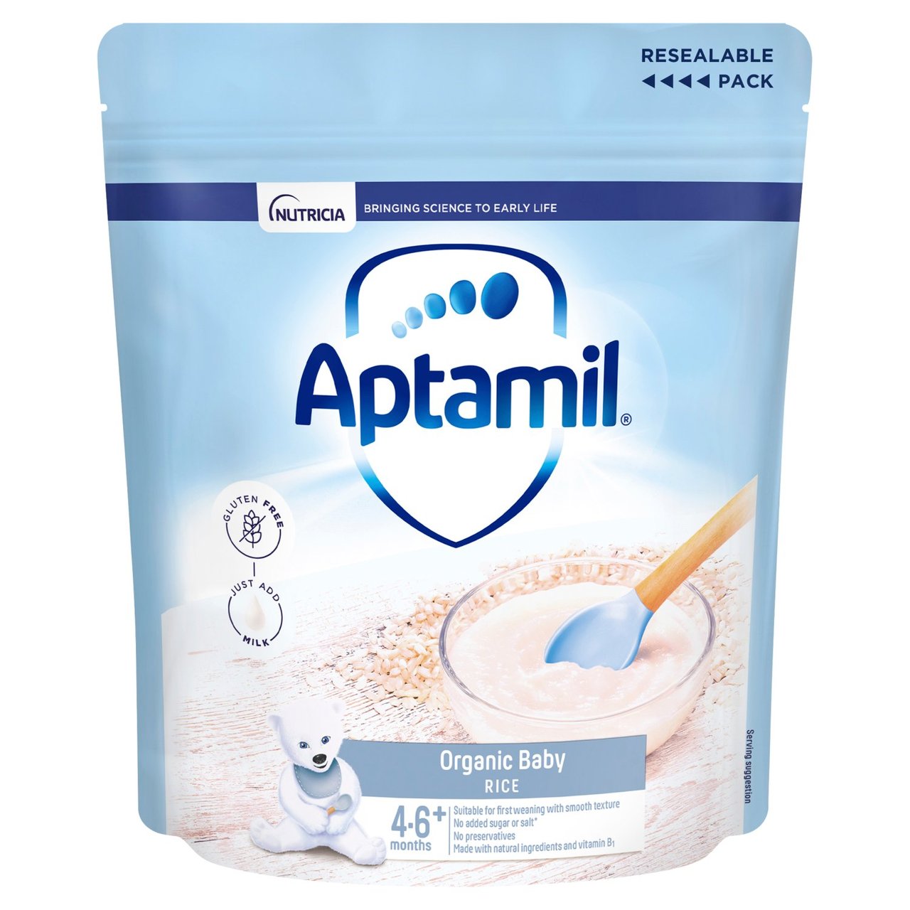 Aptamil Organic Baby Rice Cereal, 4 mths+ 100g