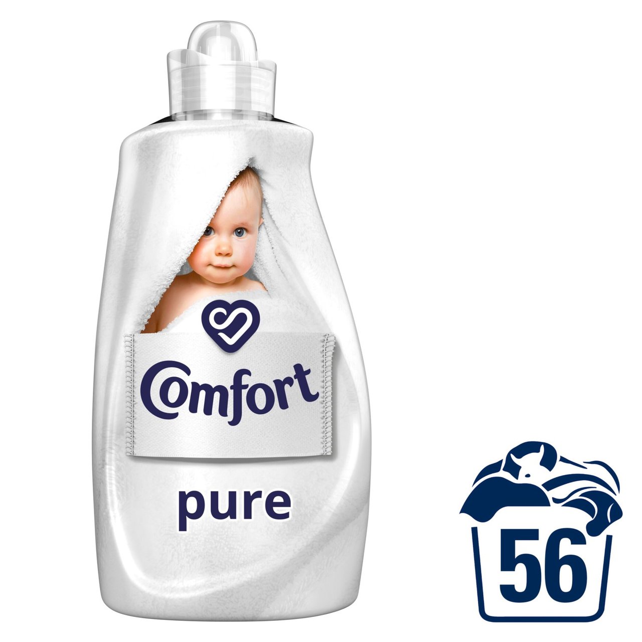 Comfort Dermatologically tested Fabric Conditioner Pure 56 Wash 1.96L