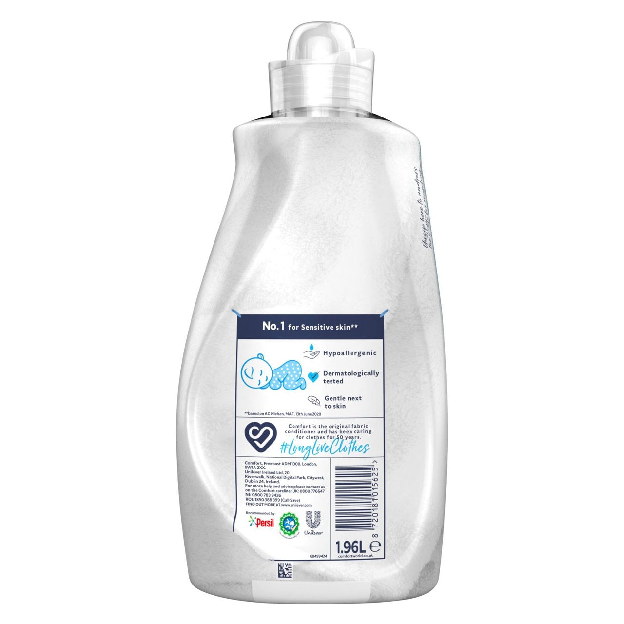 Comfort Dermatologically tested Fabric Conditioner Pure 56 Wash 1.96L