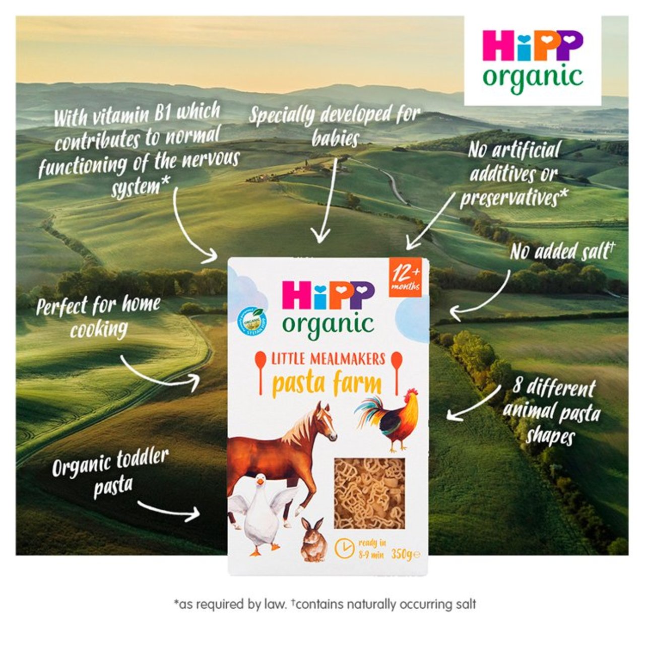 HiPP Organic Pasta Farm Shapes, 12 mths+ 350g