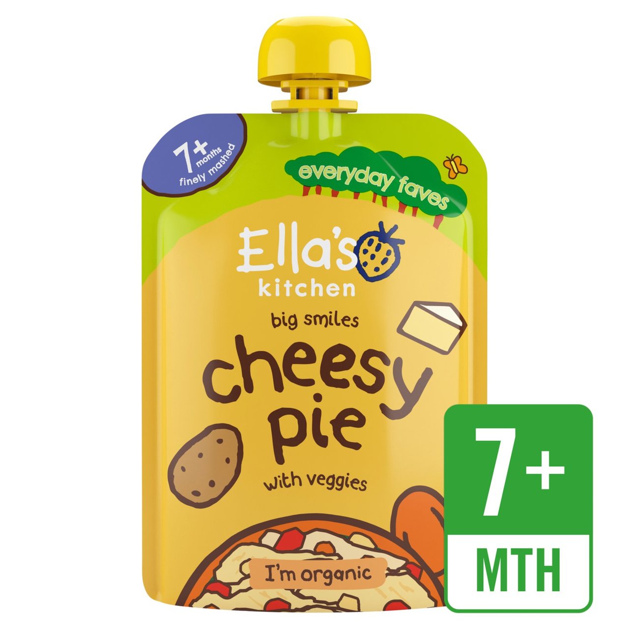 Ella's Kitchen Organic Cheesy Pie with Veggies Pouch, 7 mths+ 130g