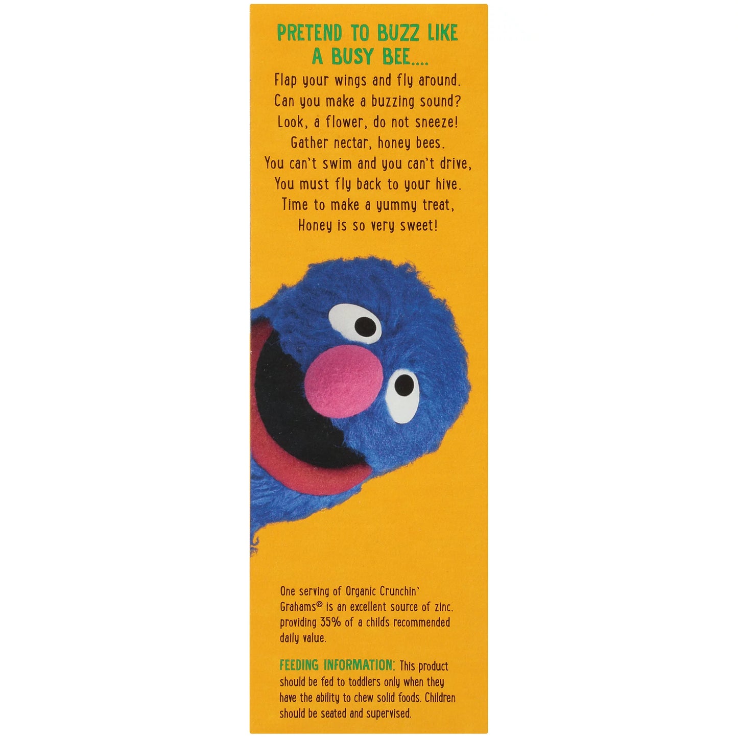 Earth's Best Organic Sesame Street Toddler Crunchin' Grahams, Honey Sticks, 5.3 oz. Box