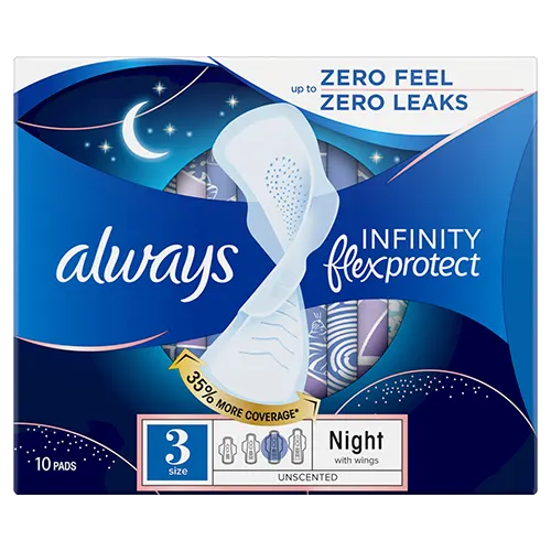 Always Infinity Night Size 3 Sanitary Pads with Wings