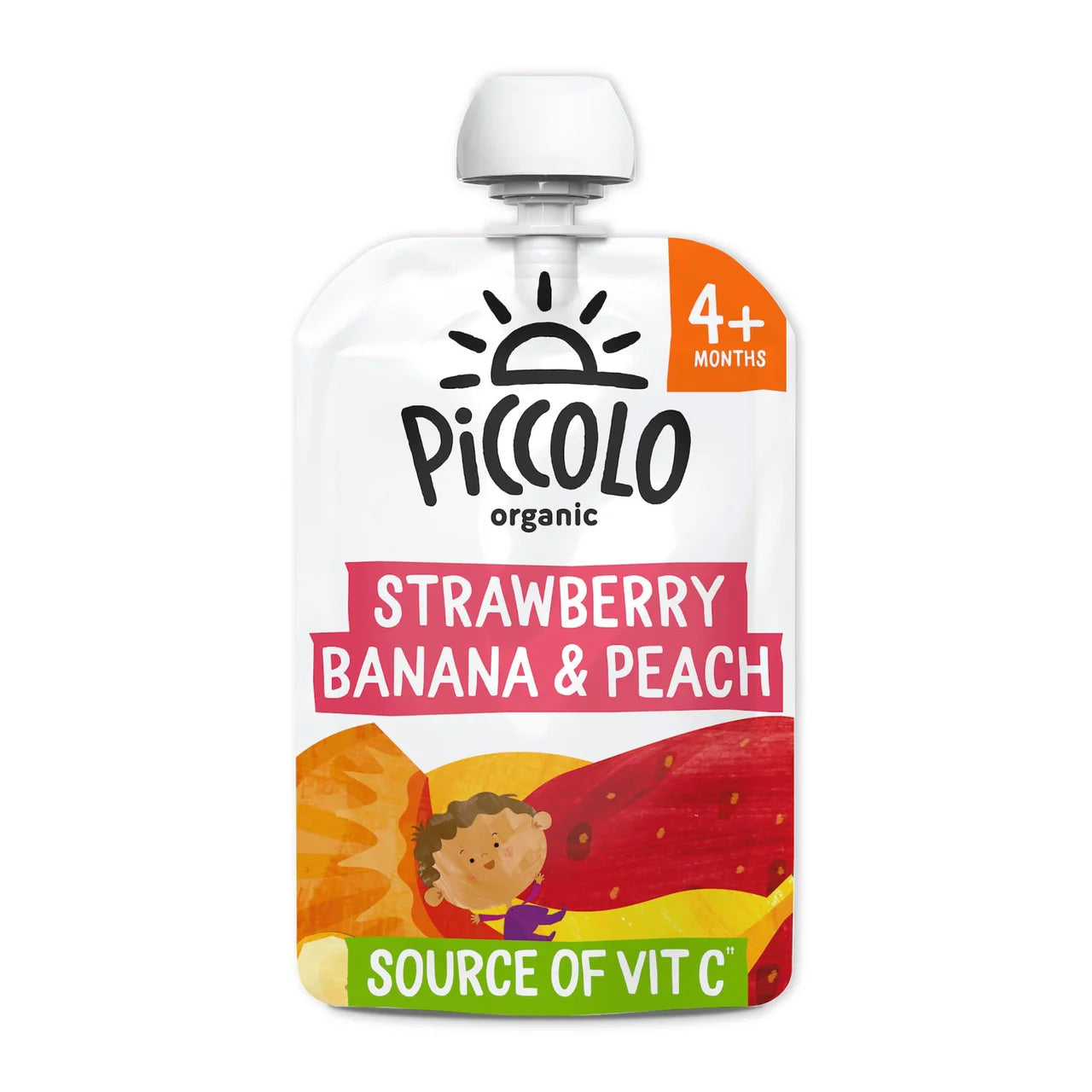 Piccolo Organic Strawberry, Banana & Peach 4+ Months