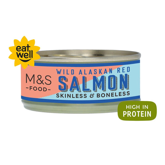 M&S Wild Alaskan Red Salmon Skinless & Boneless 213G