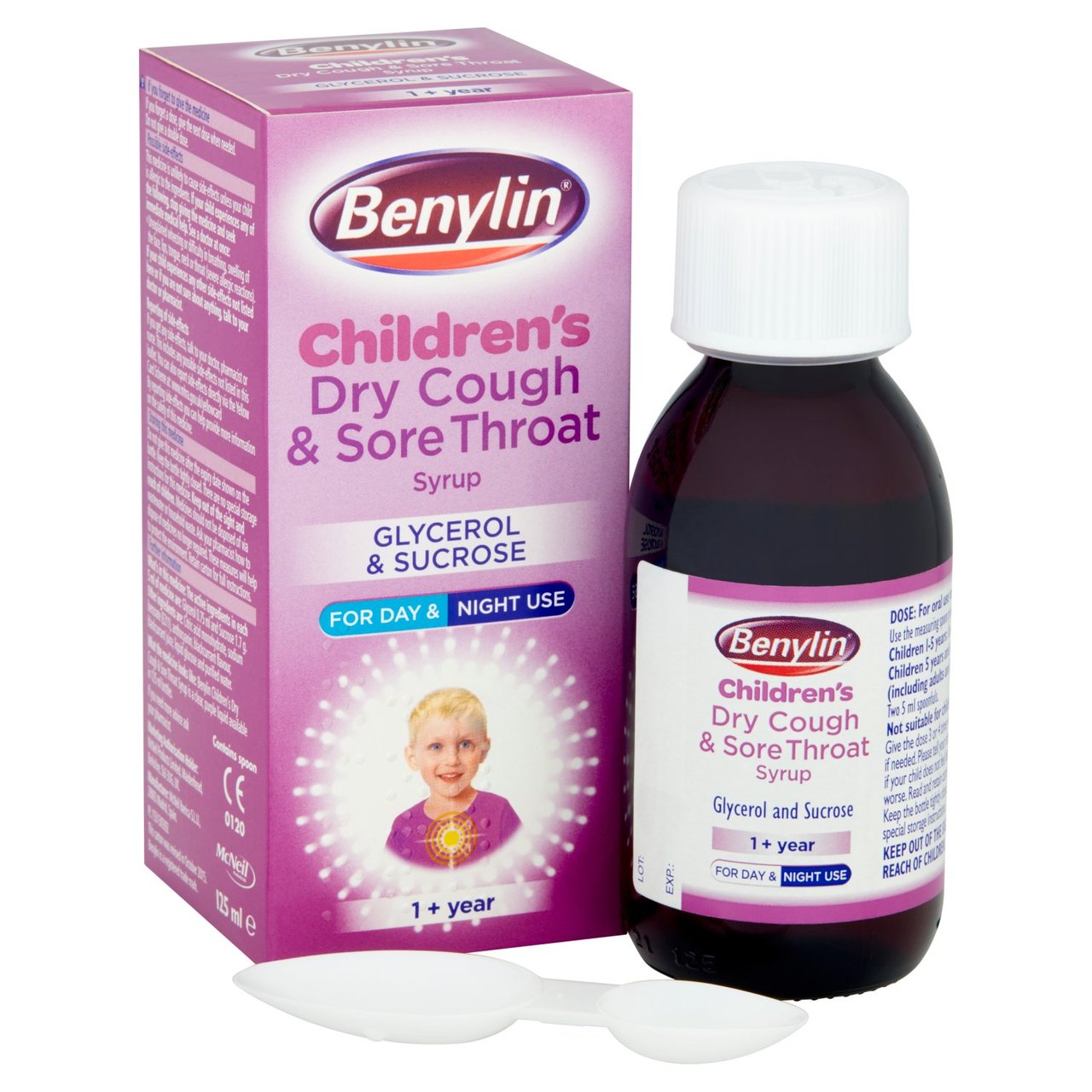 Benylin Childrens Dry Cough and Sore Throat Syrup Blackcurrant 125ml