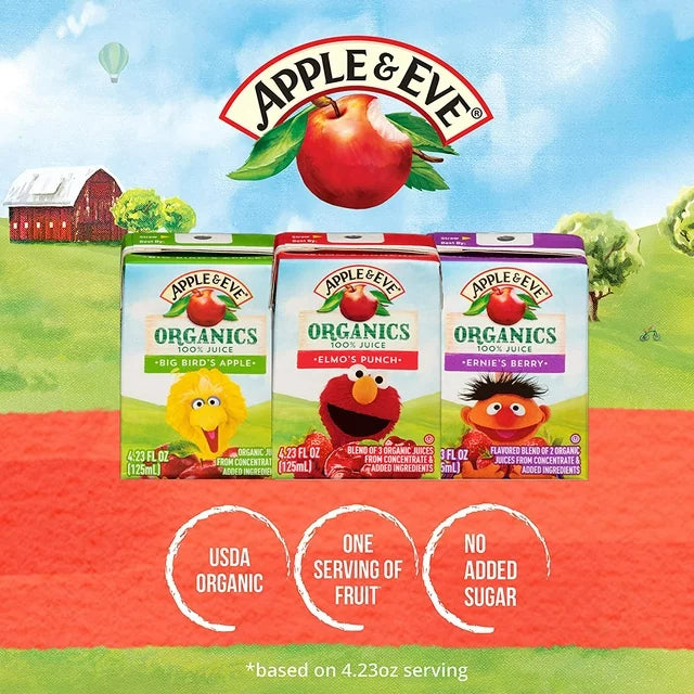 Apple & Eve Sesame Street Organic 100% Juice 4.23 Fl. Oz