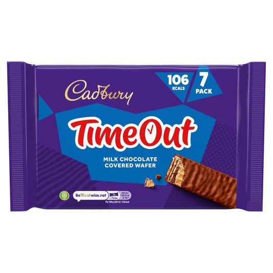 Cadbury Time Out Milk Chocolate Wafer Bar Multipack 7 x 21.2g