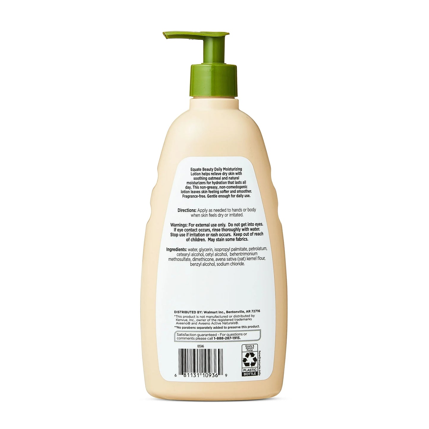 Equate Daily Moisturizing Lotion with Colloidal Oatmeal, 18 fl oz