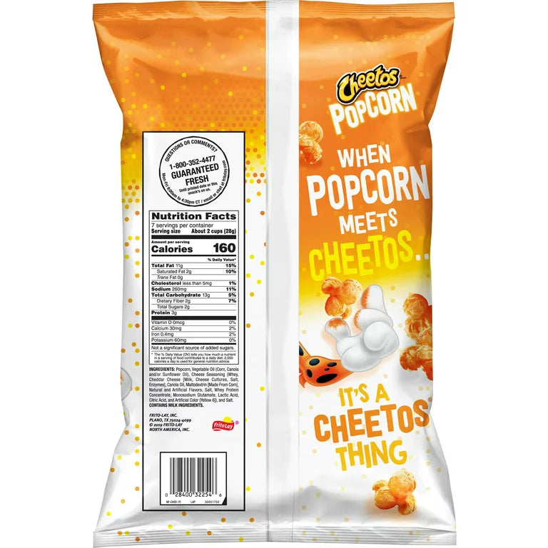 Cheetos Popcorn Flavored Popcorn Cheddar Flavored, 7 oz