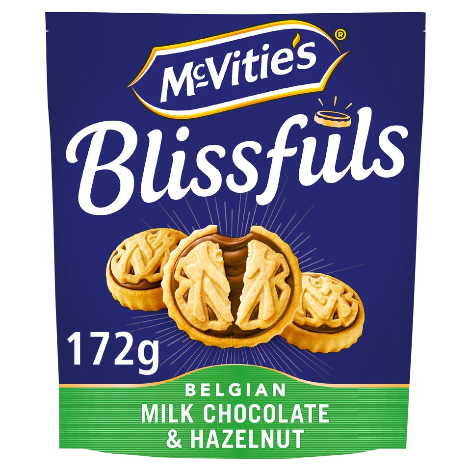 Mcvitie's Blissfuls Milk Chocolate Hazelnut Biscuits 172G