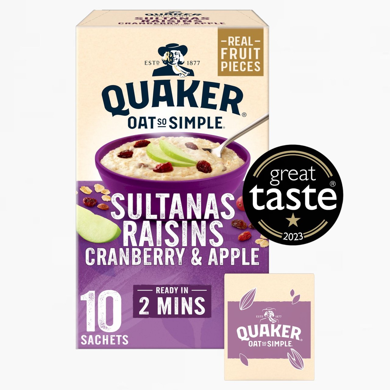 Quaker Oat So Simple Sultanas & Raisins Fruit Porridge Sachets Cereal 10 per pack