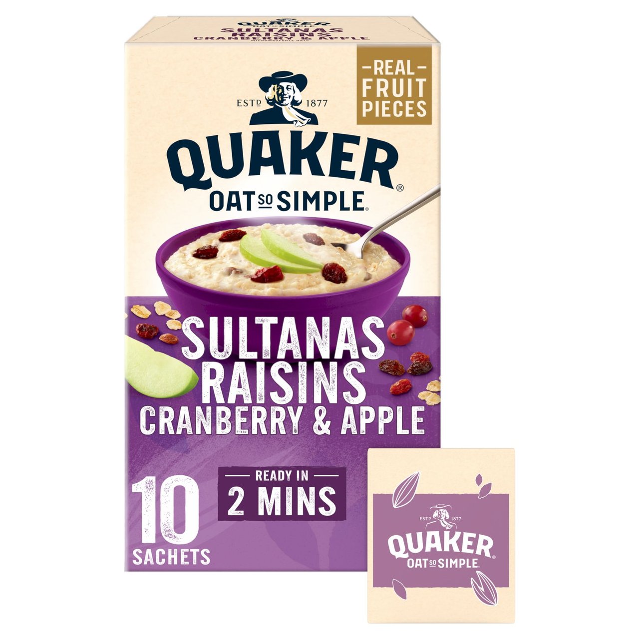 Quaker Oat So Simple Sultanas & Raisins Fruit Porridge Sachets Cereal 10 per pack