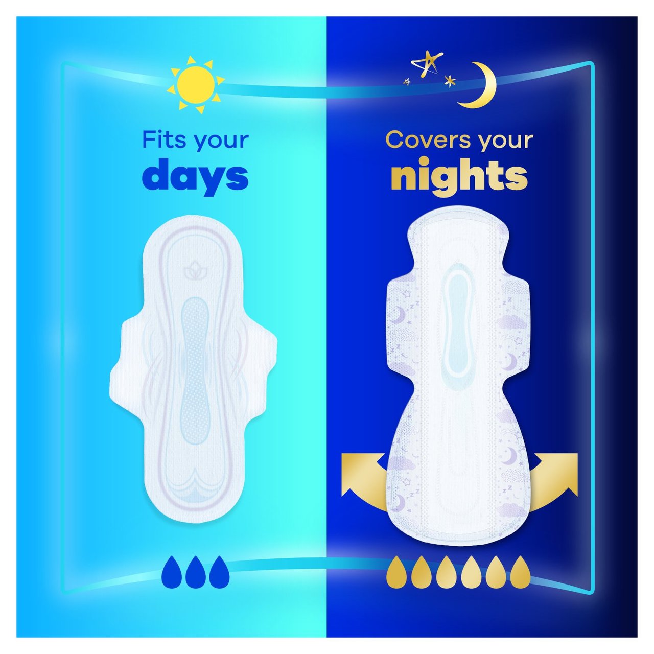 Always Sanitary Towels Ultra Day & Night (Size 3) Wings 18 per pack