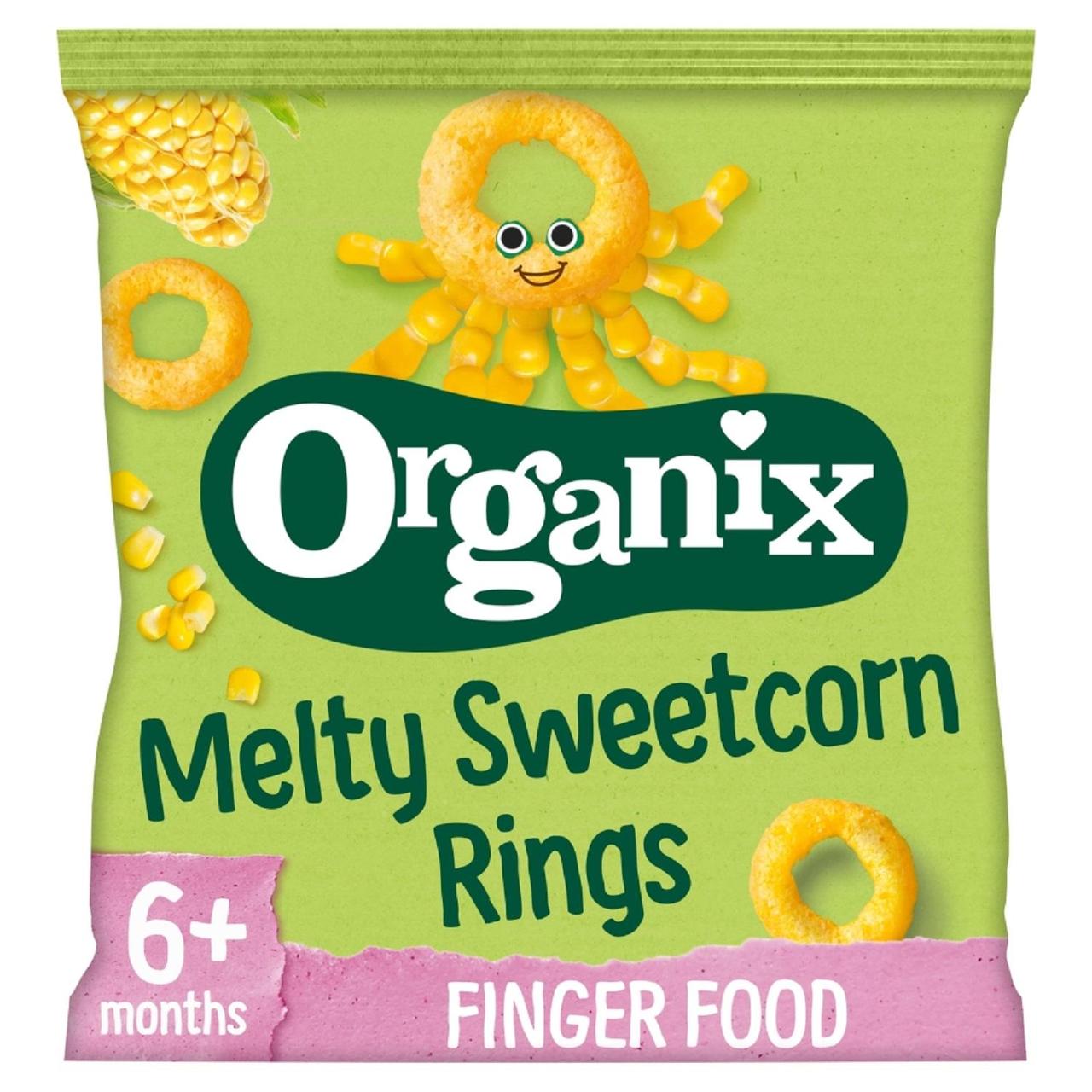 Organix Melty Sweetcorn Organic Rings Baby Snack 6 months+ 20g