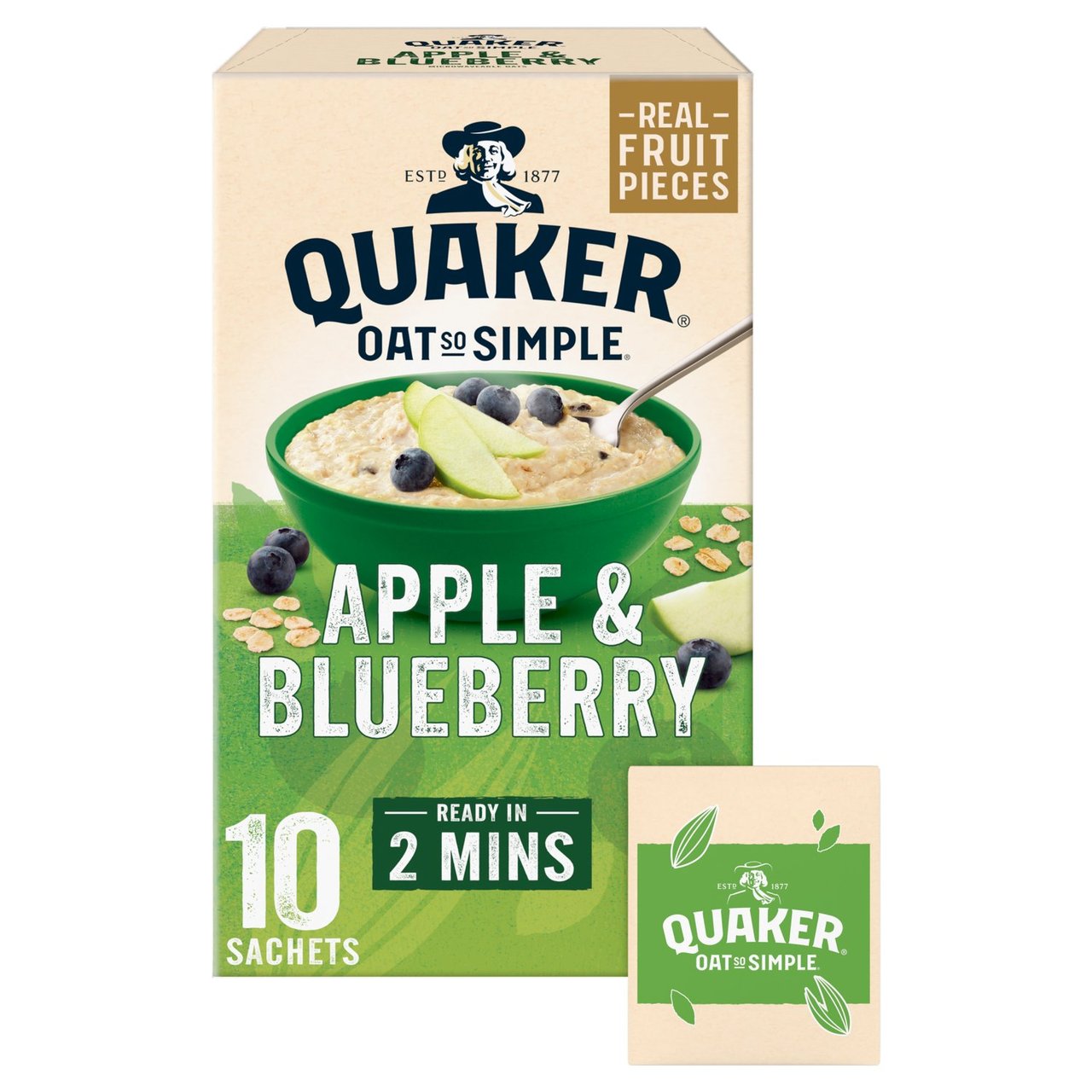 Quaker Oat So Simple Apple & Blueberry Porridge Sachets Cereal 10 per pack