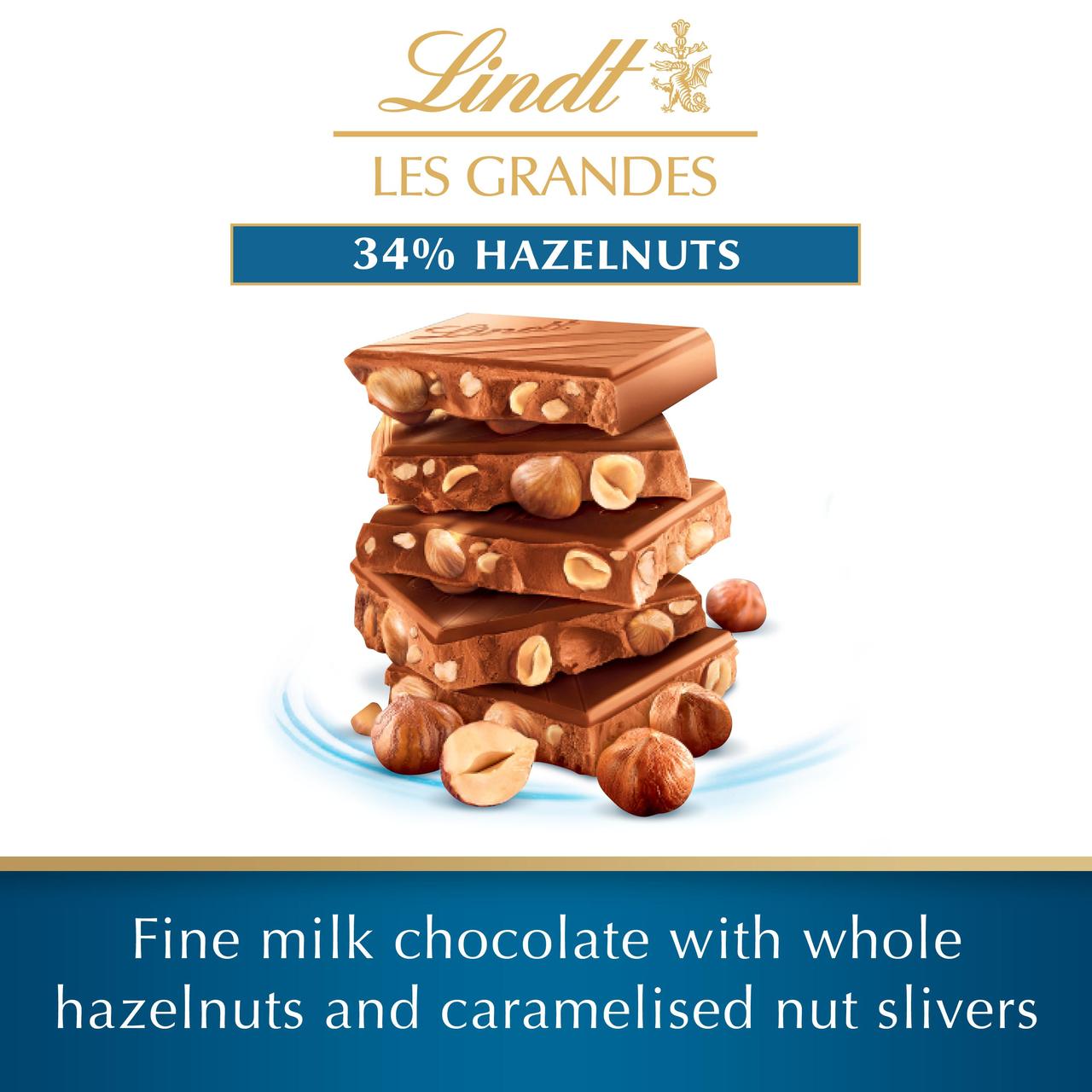 Lindt Les Grandes Hazelnuts Milk Chocolate Bar 150g