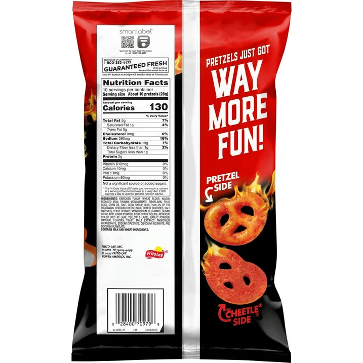 Cheetos Pretzels Flamin' Hot Pretzel Snack Chips, 10.0oz Bag