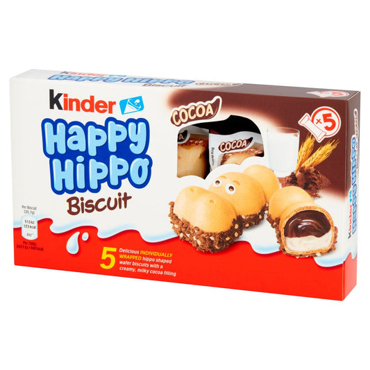 Kinder 5 Happy Hippo Milk & Cocoa Cream Biscuits 103.5g