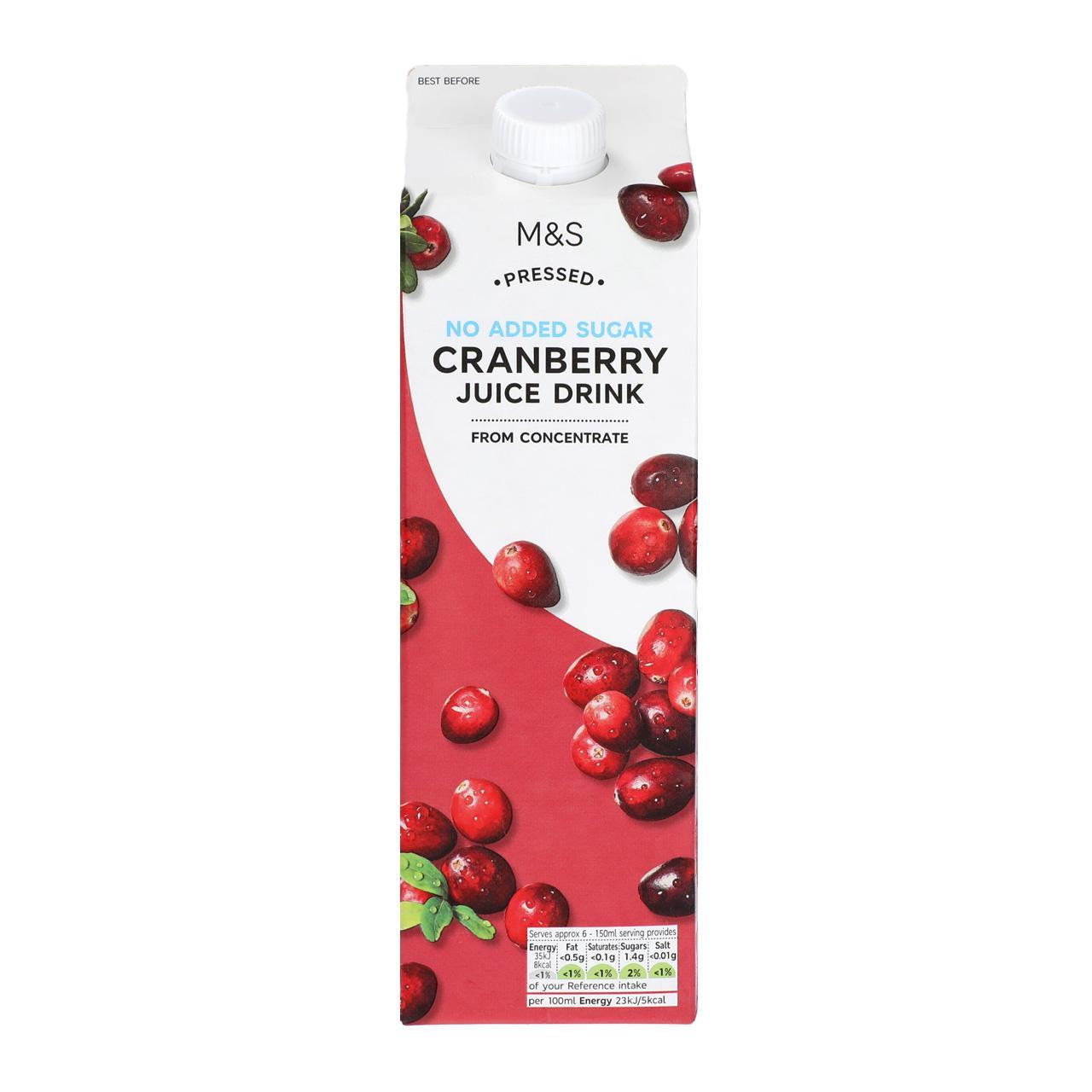 M&S No Added Sugar Cranberry Juice Drink 1L