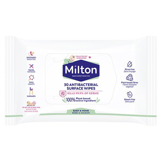 Milton Biodegradable Anti-Bacterial Surface Wipes 30 per pack