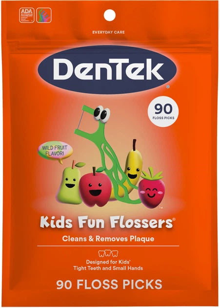 DenTek Kids Fun Flossers, Wild Fruit, 90 Count