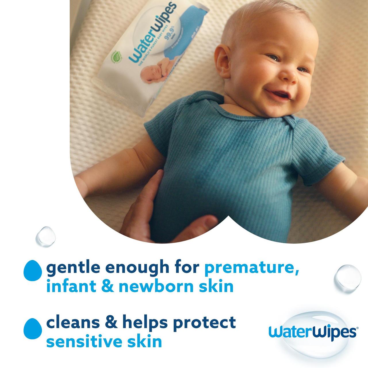 WaterWipes Baby Wipes Sensitive Newborn Plastic Free Wipes 28 Wipes Travel 28 per pack