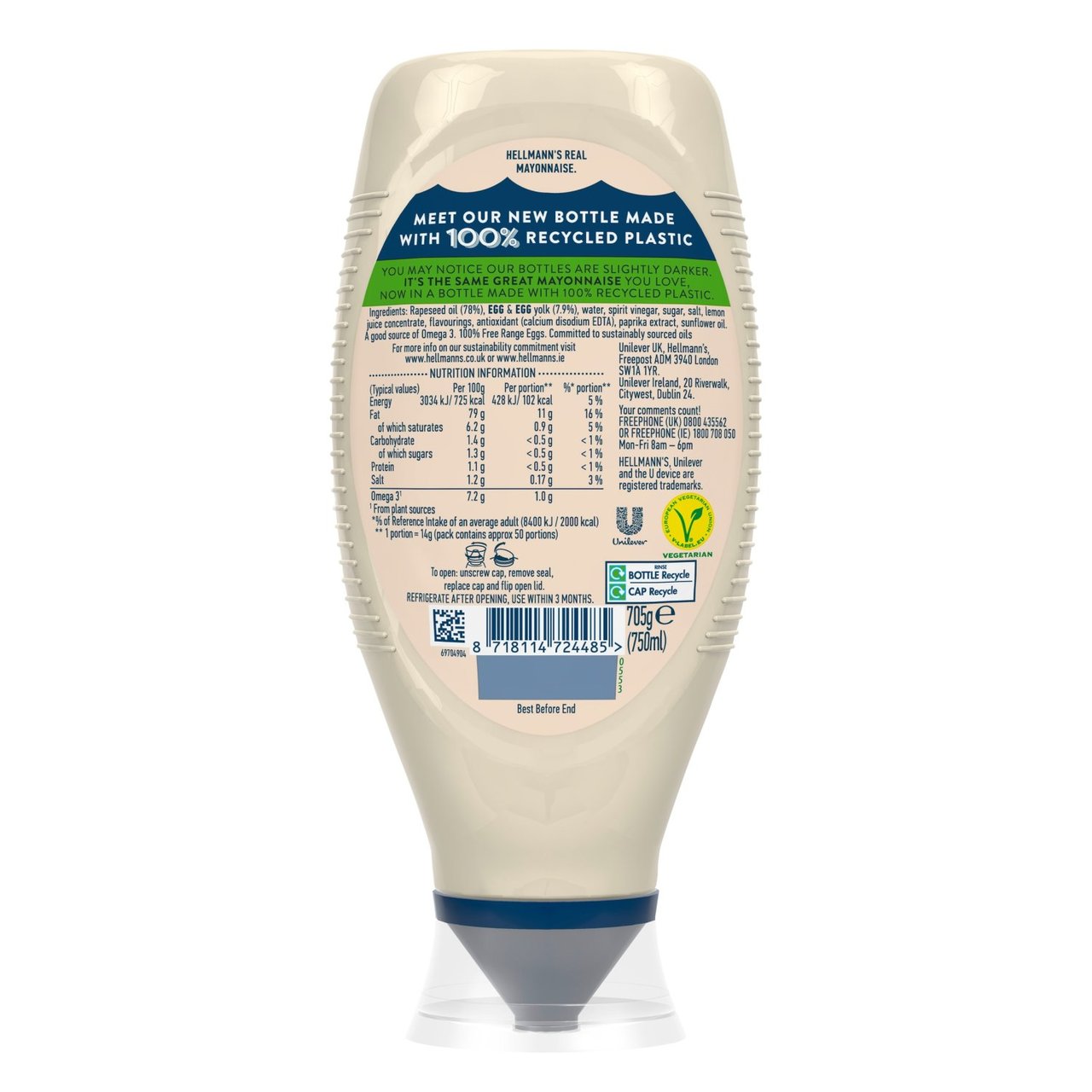 Hellmann's Real Squeezy Mayonnaise 750ml