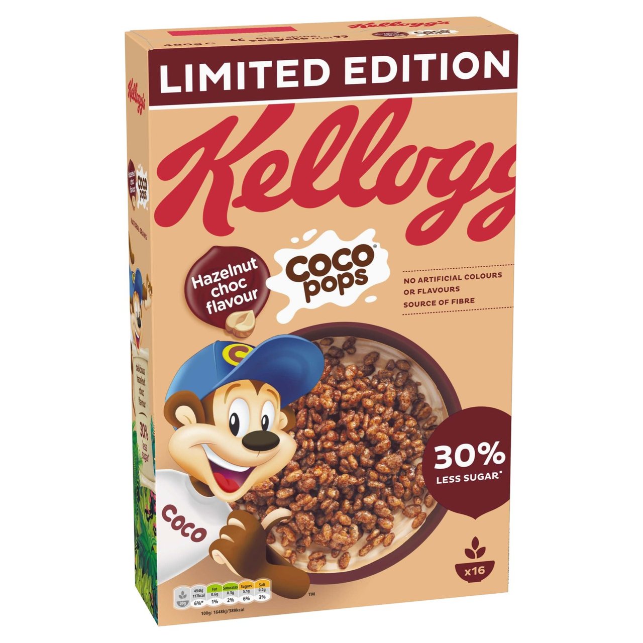 Kellogg's Coco Pops Chocolate Hazelnut Cereal 480g