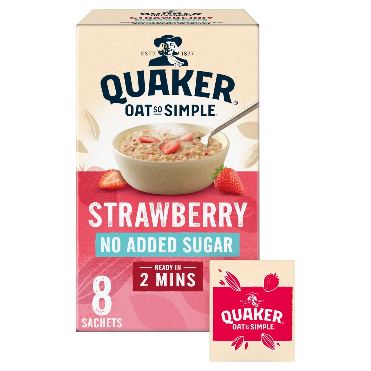 Quaker Oat So Simple Simply Strawberry Porridge Cereal No Added Sugar