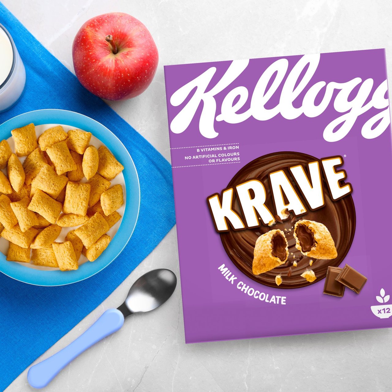 Kellogg's Krave Milk Chocolate Breakfast Cereal 410g