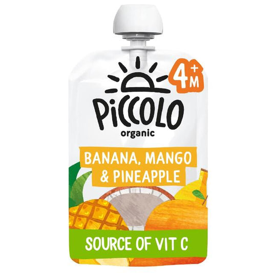 Piccolo Banana Mango & Pineapple Organic Pouch 4mths+ 100g