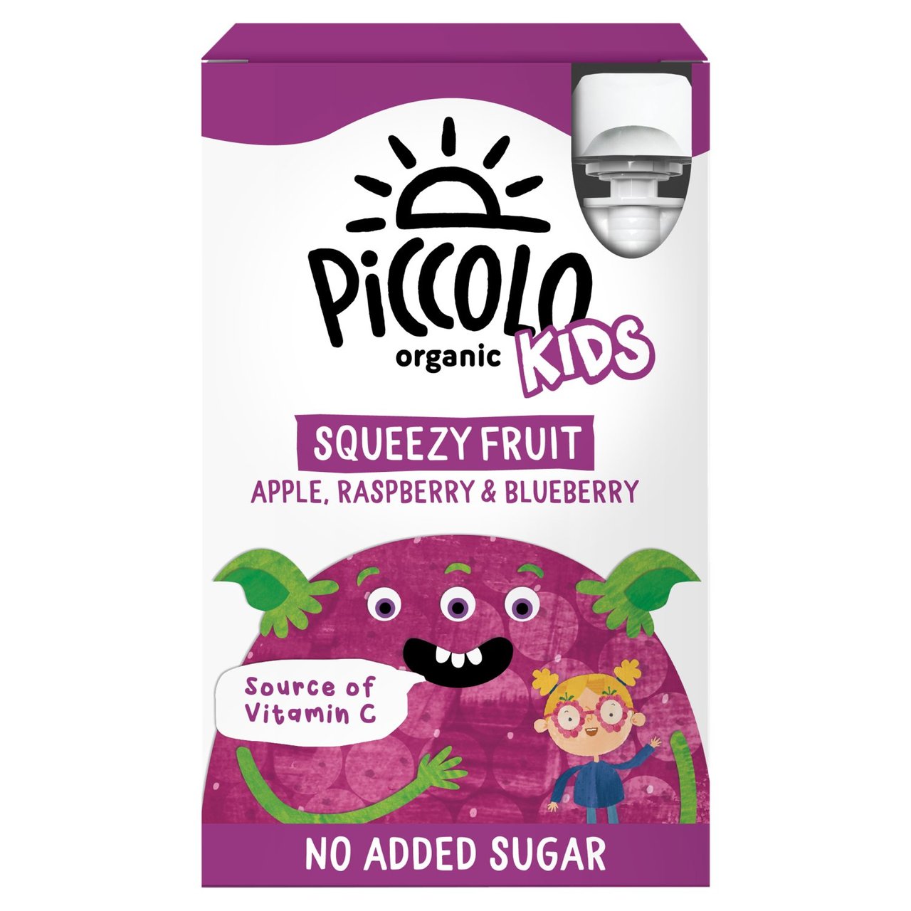 Piccolo Organic Kids Squeezy Fruit Apple, Raspberry & Blueberry 90g