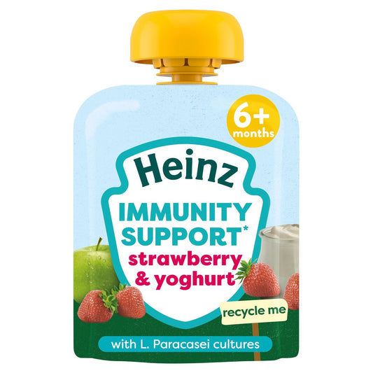 Heinz Immunity Support Baby Pouches, Strawberry & Yogurt 6M+ 85g