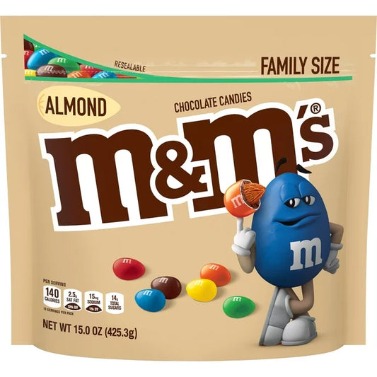 M&M's Almond Milk Chocolate Candy, Family Size - 15 oz