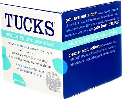 TUCKS Medicated Cooling Pads 100 Count (Pack of 3)