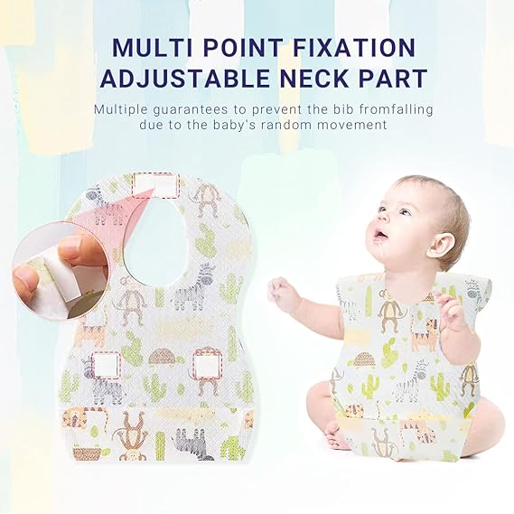 AiQiaoXin Baby Disposable Bibs-Individually Packaged,Soft, Leak Proof and Convenient, disposable bibs for toddlers