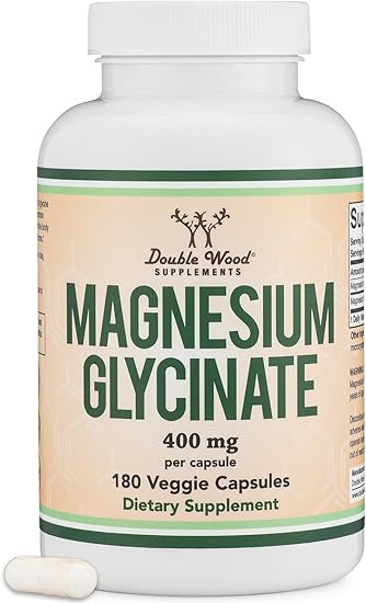 Magnesium Glycinate 400mg - 180 Veggie Capsules