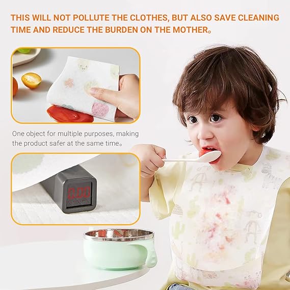 AiQiaoXin Baby Disposable Bibs-Individually Packaged,Soft, Leak Proof and Convenient, disposable bibs for toddlers