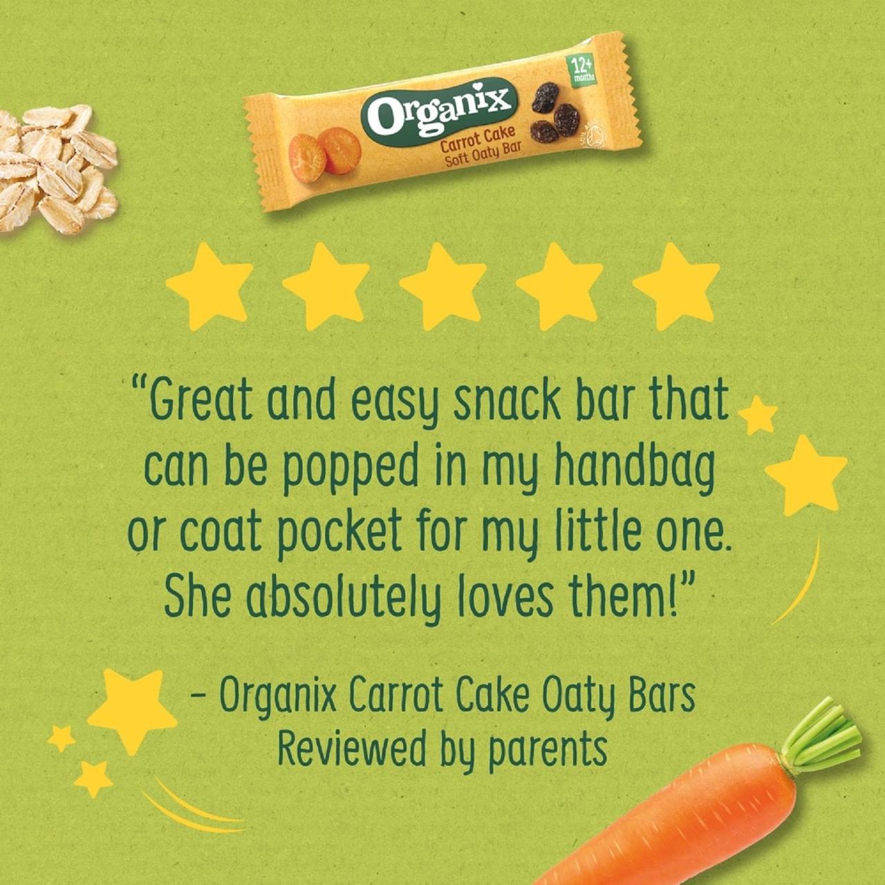 Organix Carrot Cake Organic Soft Oaty Bars Toddler Snack Multipack 6 x 23g